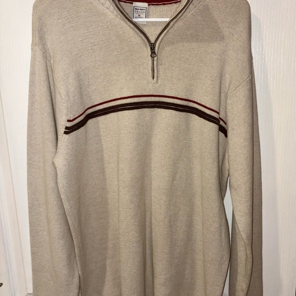 Old Navy Other - Old Navy Beige Zip-Up Sweater with Stripes